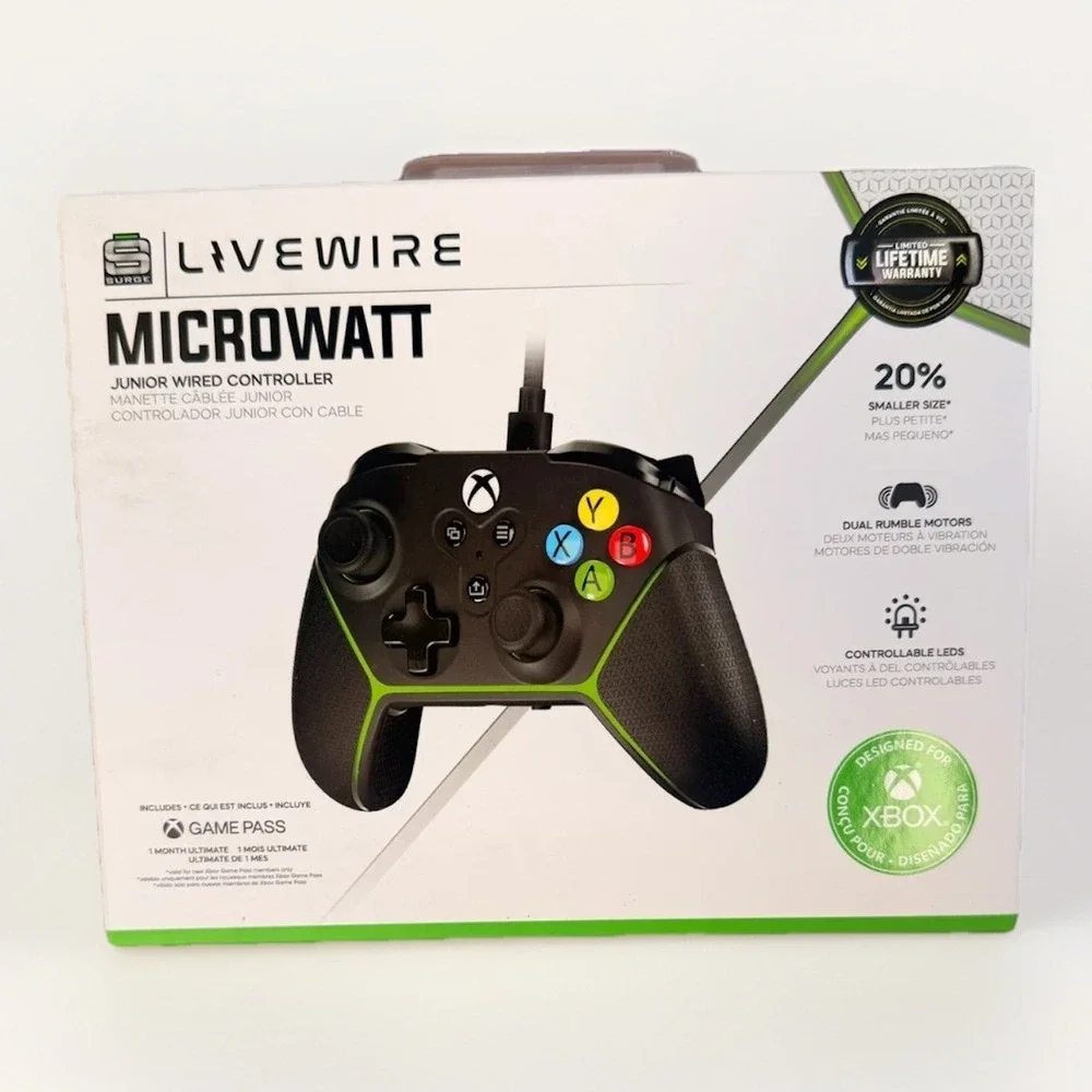 Xbox Accessory: Wired Controller - SURGE Microwatt Junior‎ Black